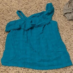 Old Navy Turquoise One-Shoulder Ruffle Top